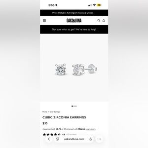 Oak and Luna CUBIC ZIRCONIA EARRINGS